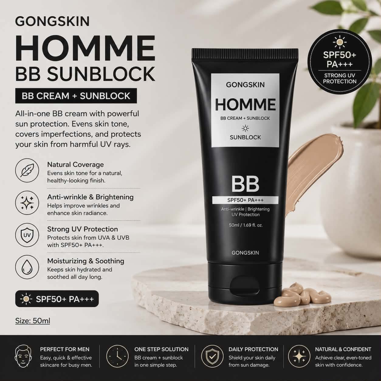 GONGSKIN Homme BB Sunblock SPF 50+ PA+++